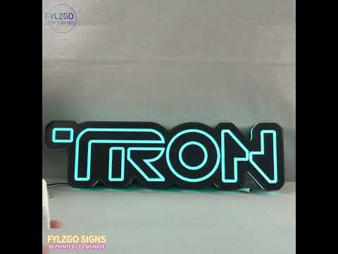 Tron Led Sign TRON Legacy style 3D Printed RGB LED illuminated wall sign – FYLZGO