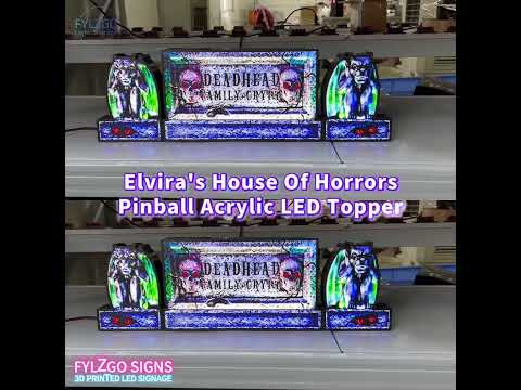 Elvira's House Of Horrors Pinball Topper LED Lightbox for  Pinball Machine, 3D Printed Lightbox Rock Your Game