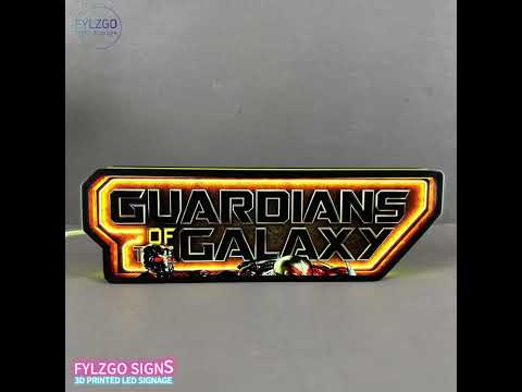 Guardians of the Galaxy Logo Pinball Topper Led Lightbox, USB plug Dimmer, Pinball Arcade Decor, Perfect for Game Room or Pinball Machine