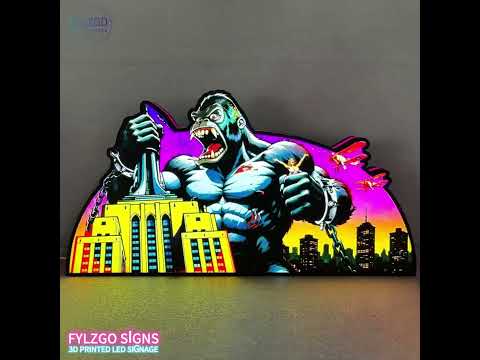 King Kong Pinball AR Topper for  Pinball Machine, 3D Printed Lightbox USB Powered & Full Dimmable