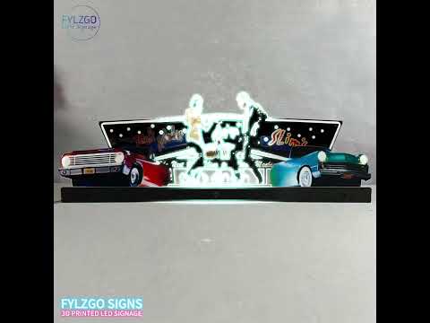 Pulp Fiction Pinball topper 3D Acrylic LED Topper, for CGC Pinball Machine, Pinball Topper