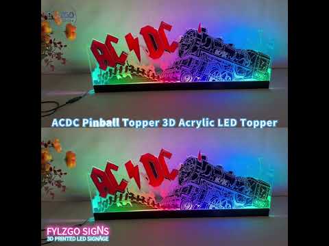 AC/DC Topper 3D Acrylic LED Topper, For Stern Pinball Mahine, Pinball Topper