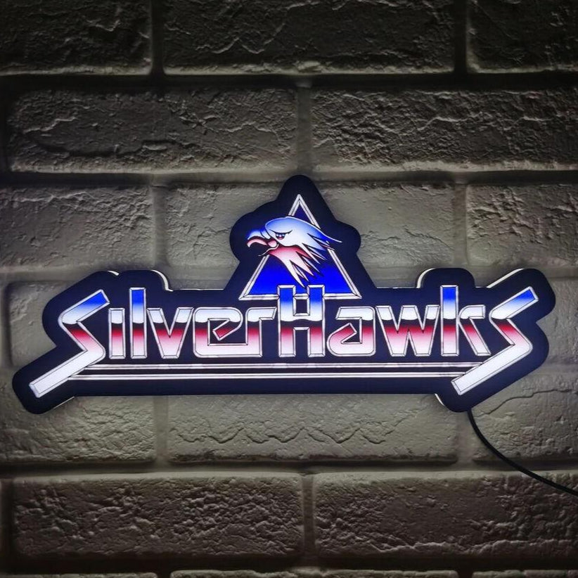 SilverHawks 3D Printed LED Sign Quicksilver Thundercats 80's Classic Mancave 3d Lightbox - FYLZGO Signs