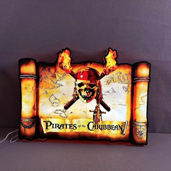 Pirates of the Caribbean Pinball Topper for JJP, Legendary Pirate Adventure LED Pinball Topper USD Printed Logo LED Lightbox