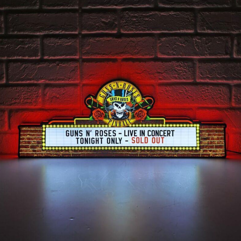 Guns Roses Pinball Topper LED Lightbox Lightbox Rock Your Game