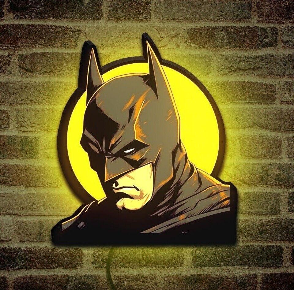 Batman Help Sign Batman 3D Printed LED Sign Ultra Rare Decorative Lightbox USB Powered ...