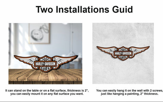 Harley Davidson Logo Led Sign Wall Light Decor with USB Pow. Dimmable Lightbox