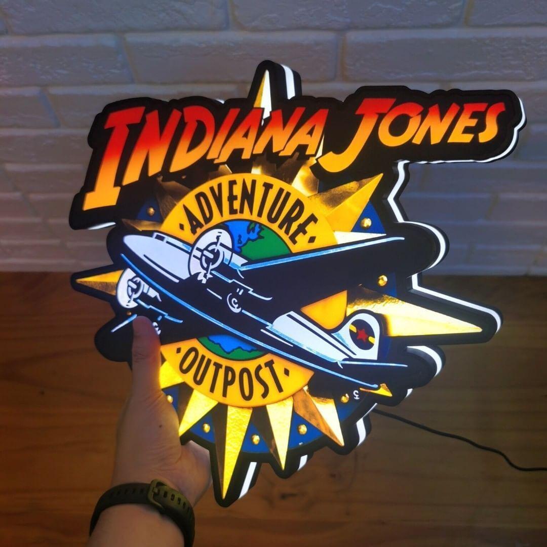 Indiana Jones Adventure Outpost 3D Printed LED Lightbox Sign Wall Art ...
