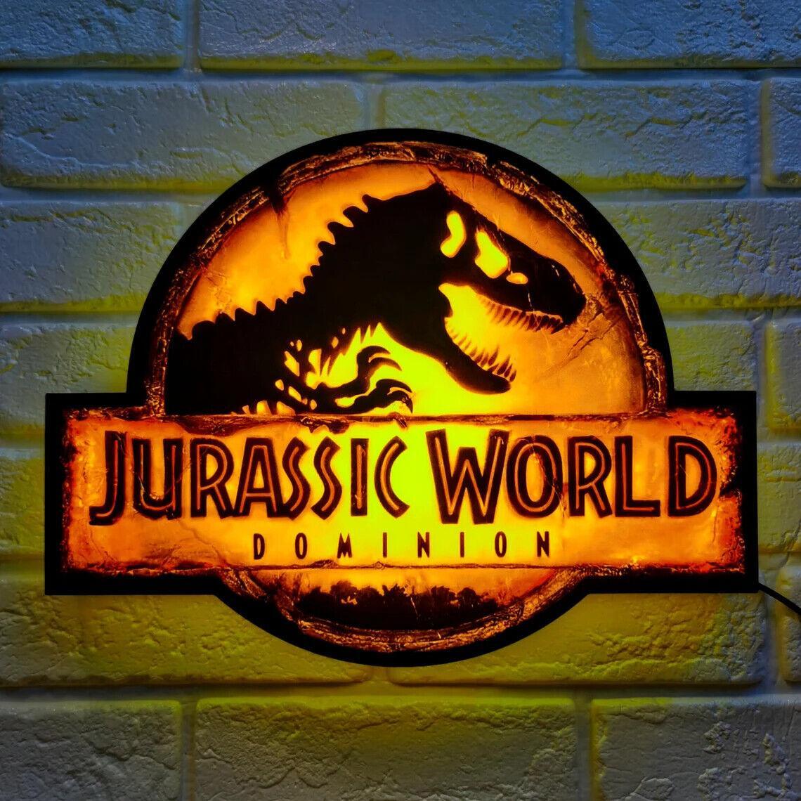 Jurassic Park The Lost World Sign LED Light Box 3D Printed Fully Dimmable - FYLZGO Signs