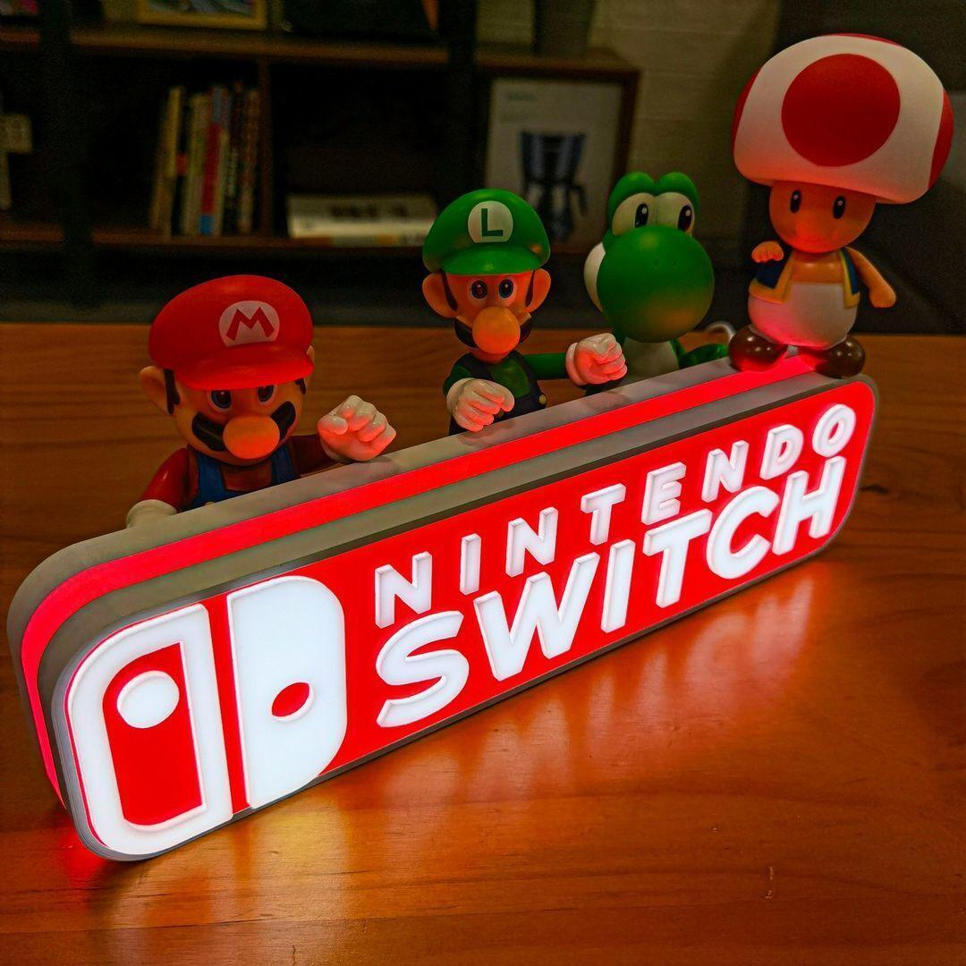 Nintendo Switch Gaming Sign Nintendo Switch Logo 3D Printed LED Lightbox Sign Wall Art fan cave ...
