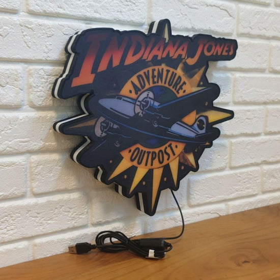 Indiana Jones Adventure Outpost 3D Printed LED Lightbox Sign Wall Art ...