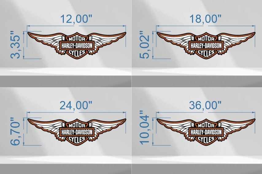 Harley Davidson Logo Led Sign Wall Light Decor with USB Pow. Dimmable Lightbox