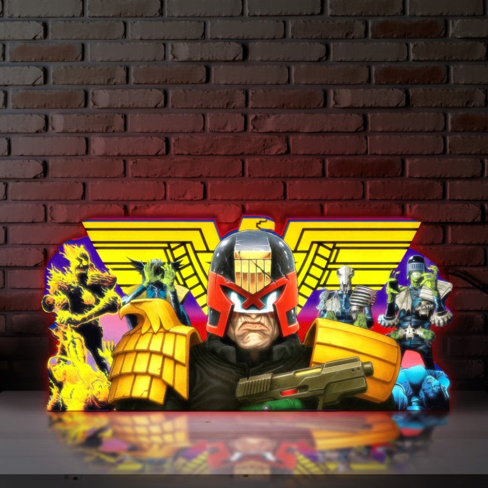 Judge Dredd – I AM THE LAW Edition – 3D Printed Pinball Topper LED Lightbox