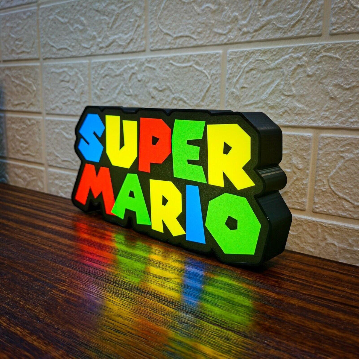 Mario Signage Super Mario Bros. Logo LED Light Box Fully Dimmable & USB Power – FYLZGO