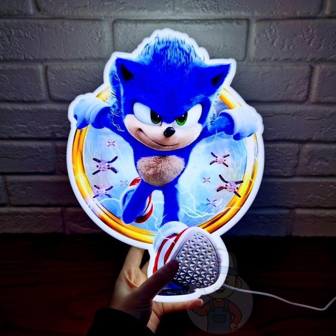 Senic Led Light Box Sonic the Hedgehog 3D Printed LED Lightbox Sign Wall Art Decorative Fa ...