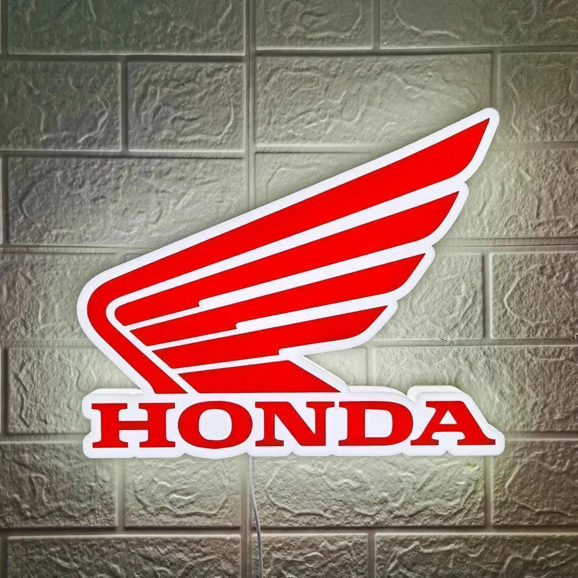 Honda LED Light Box, Motorcycle Garage Led Sign, Bar Decor, Man Cave D ...
