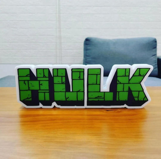 Incredible Hulk Vintage Logo LED Sign Dimmable & Powered by USB 3D Lig ...