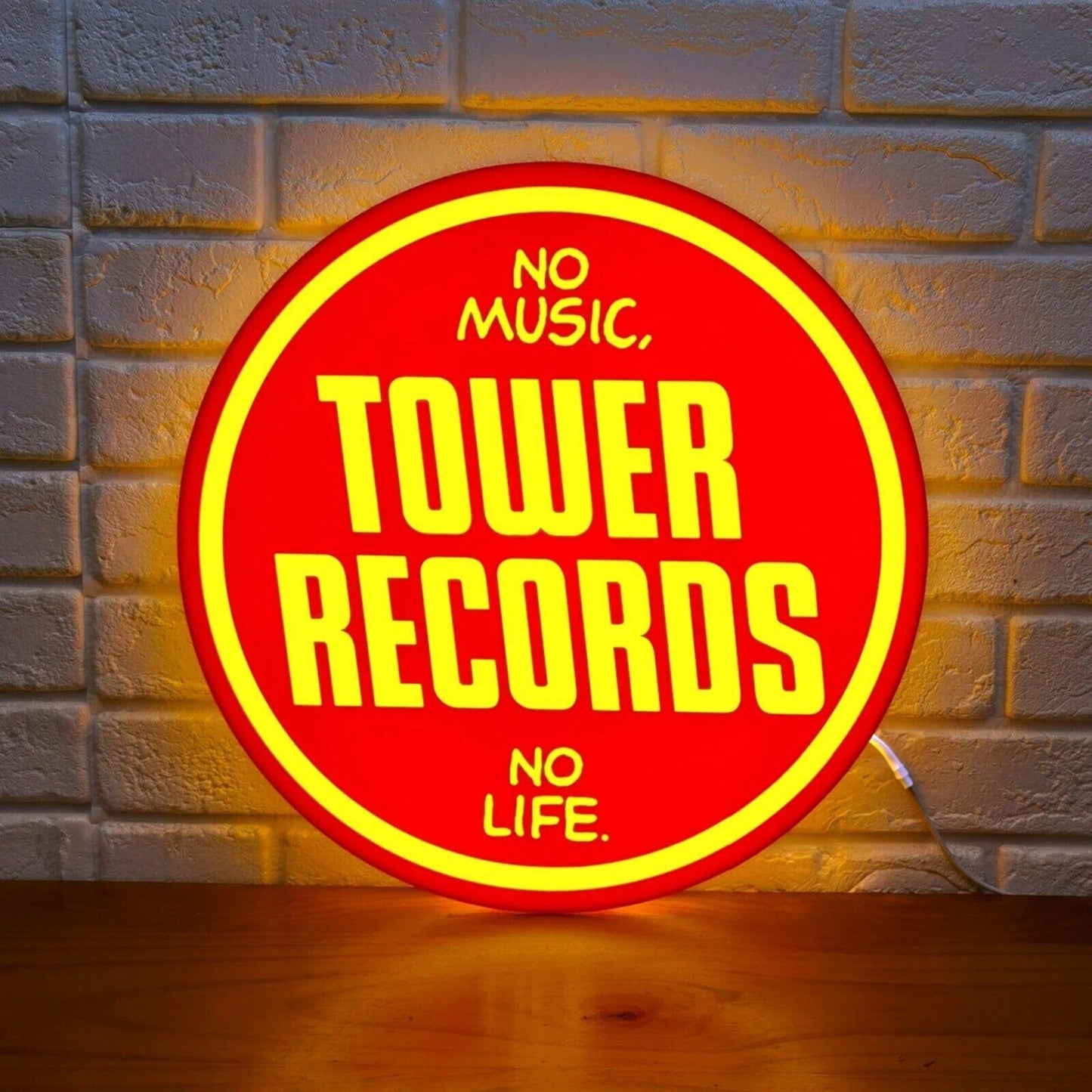 Tower Records LED Lightbox No Music, no Life Vintage Records Store LED ...