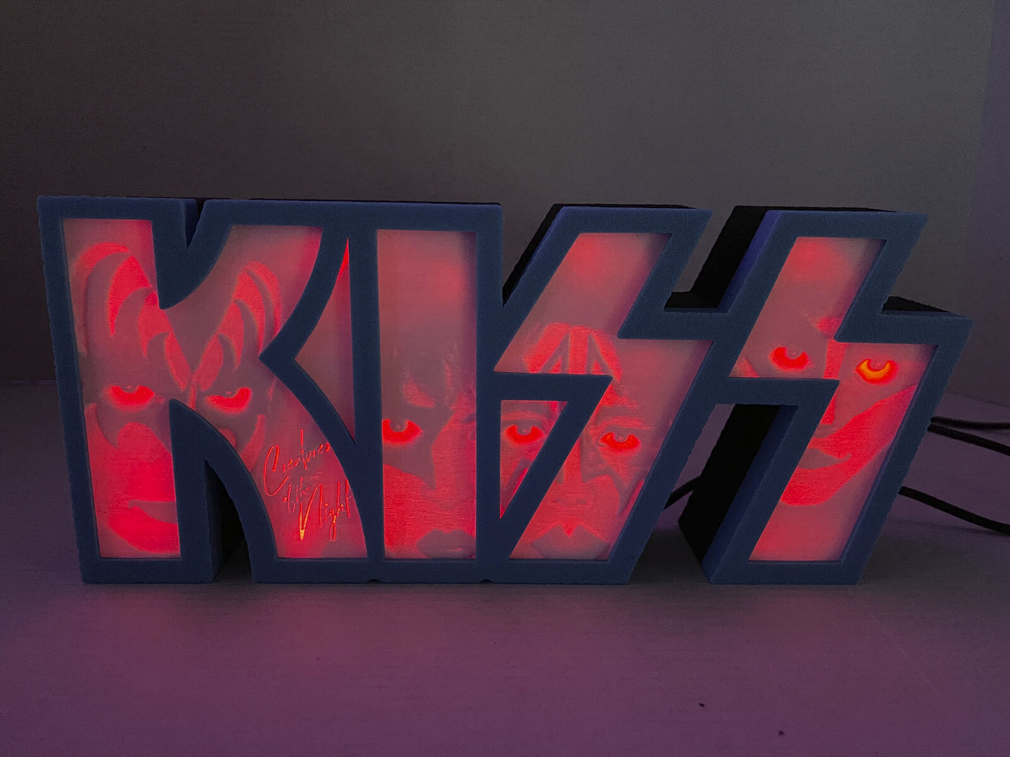 KISS Light box, Creatures of the Night with LED colored lights and sound sensor