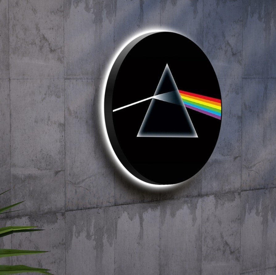 Pink Floyd The Dark Side of the Moon Light Sign with USB Pow. Dimmable Wall Dec