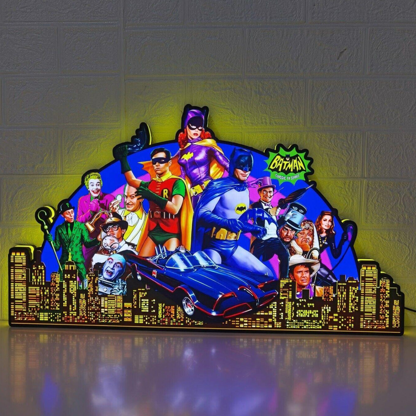 Super Hero Pinball Topper, Batman 66 Pinball Topper 3D Printed Lightbox,  Arcade Pinball Machine Accessory for Pinball Arcade Machine Fans, USB Dimmeable