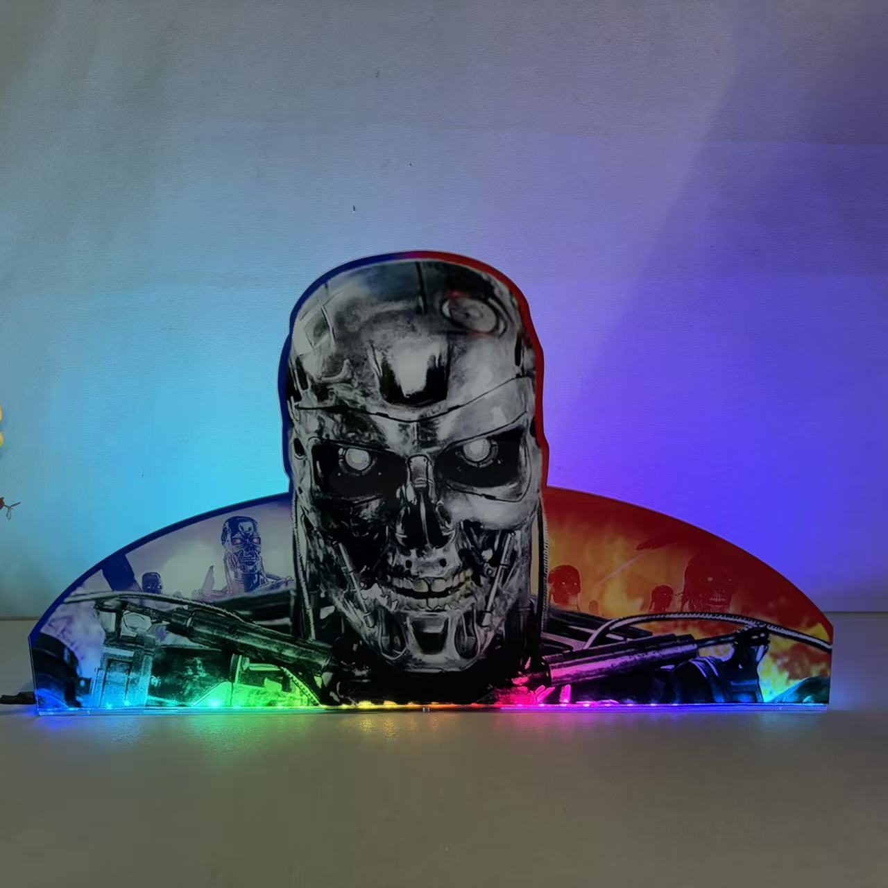 Arcade1Up's Terminator 2 Pinball Acrylic LED Topper, for Pinball Machine, Pinball Topper