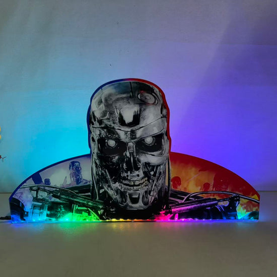 Arcade1Up's Terminator 2 Pinball Acrylic LED Topper, for Pinball Machine, Pinball Topper