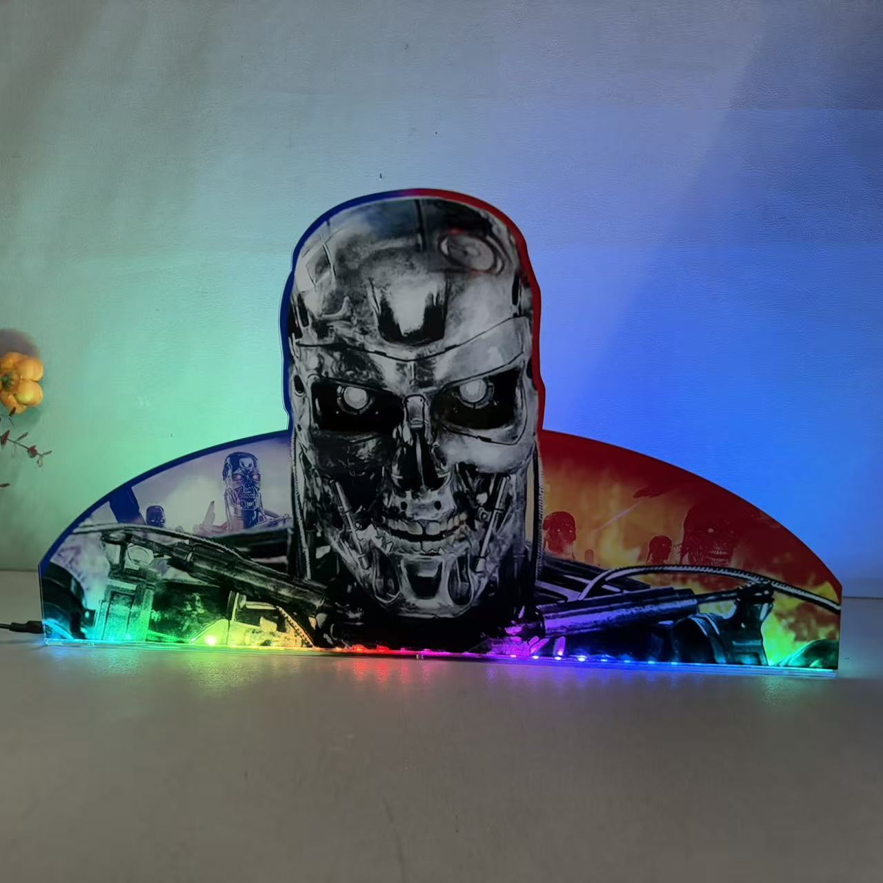 Arcade1Up's Terminator 2 Pinball Acrylic LED Topper, for Pinball Machine, Pinball Topper