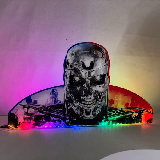 Arcade1Up's Terminator 2 Pinball Acrylic LED Topper, for Pinball Machine, Pinball Topper