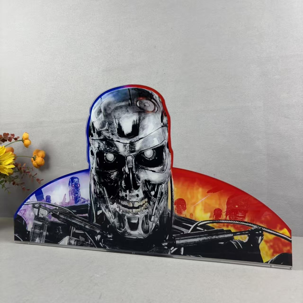 Arcade1Up's Terminator 2 Pinball Acrylic LED Topper, for Pinball Machine, Pinball Topper