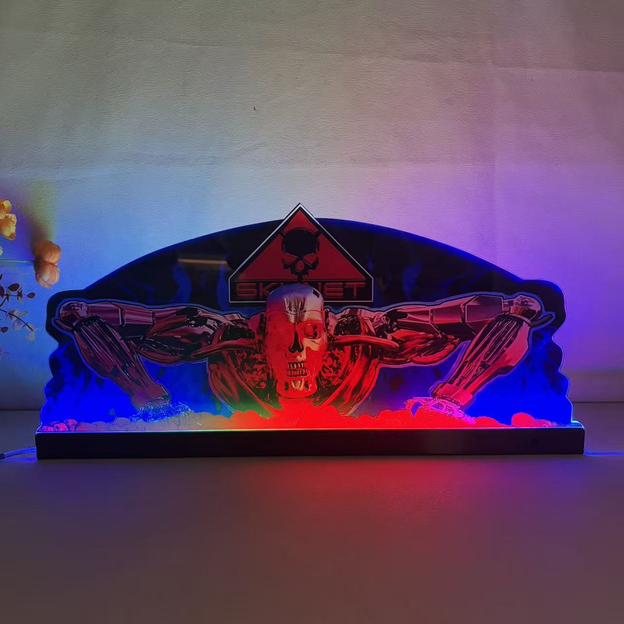 Terminator 2 Judgment Day Pinball Acrylic LED Topper, for William Pinball Machine, Pinball Topper