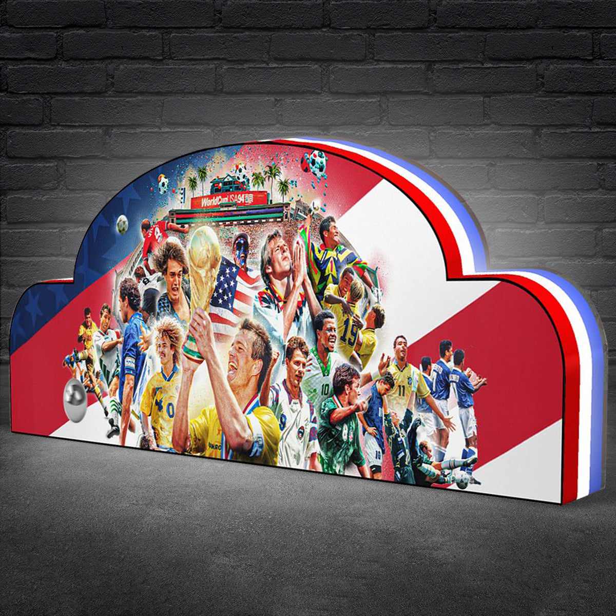 World Cup USA '94 Pinball Topper for Bally Pinball Machine, 3D Printed Lightbox Powered by USB Band Dimm Man's Cave